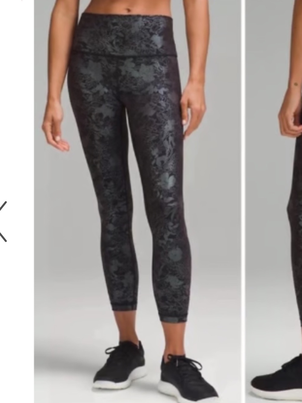 Lululemon Wunder Under Tight - Black Foil Floral Pattern Sz 12